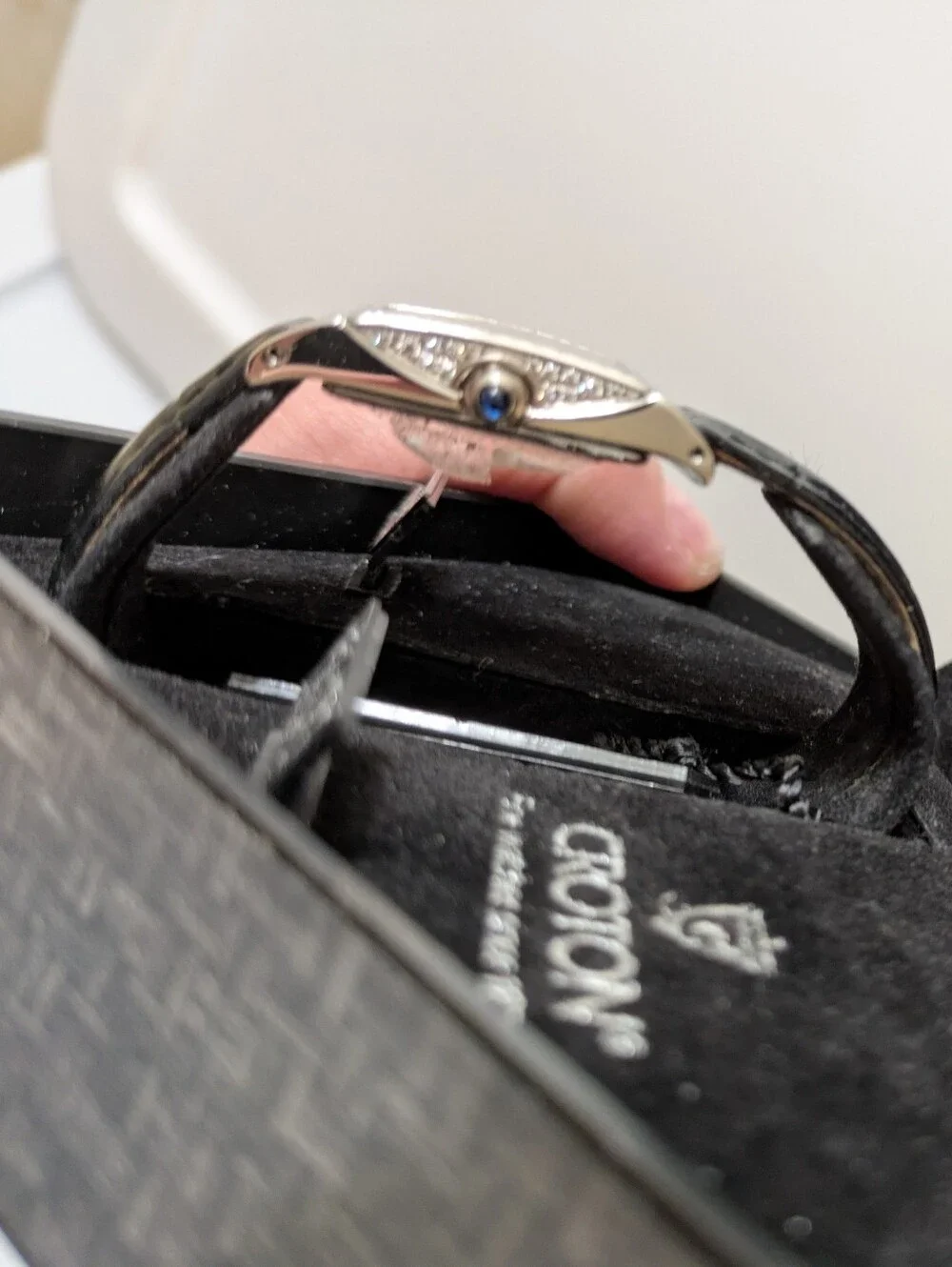 NEW Croton Women's Rectangular Quartz Watch - Diamond Accents & Box